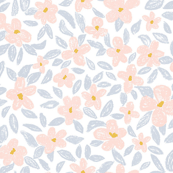 Papier peint vinyle intissé fleuri Flowers multicouleurs pastel L.1005 x l.53cm Ugèpa