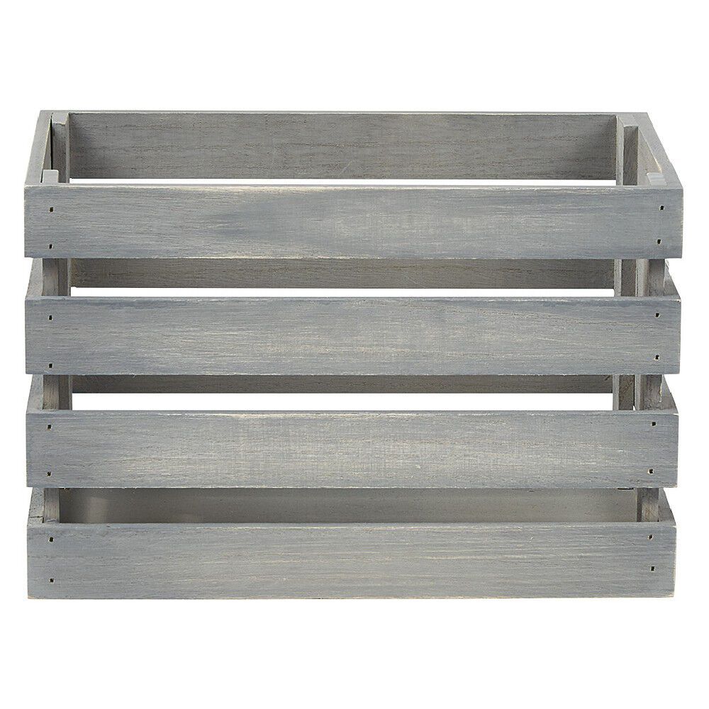 Caisse de rangement en bois gris