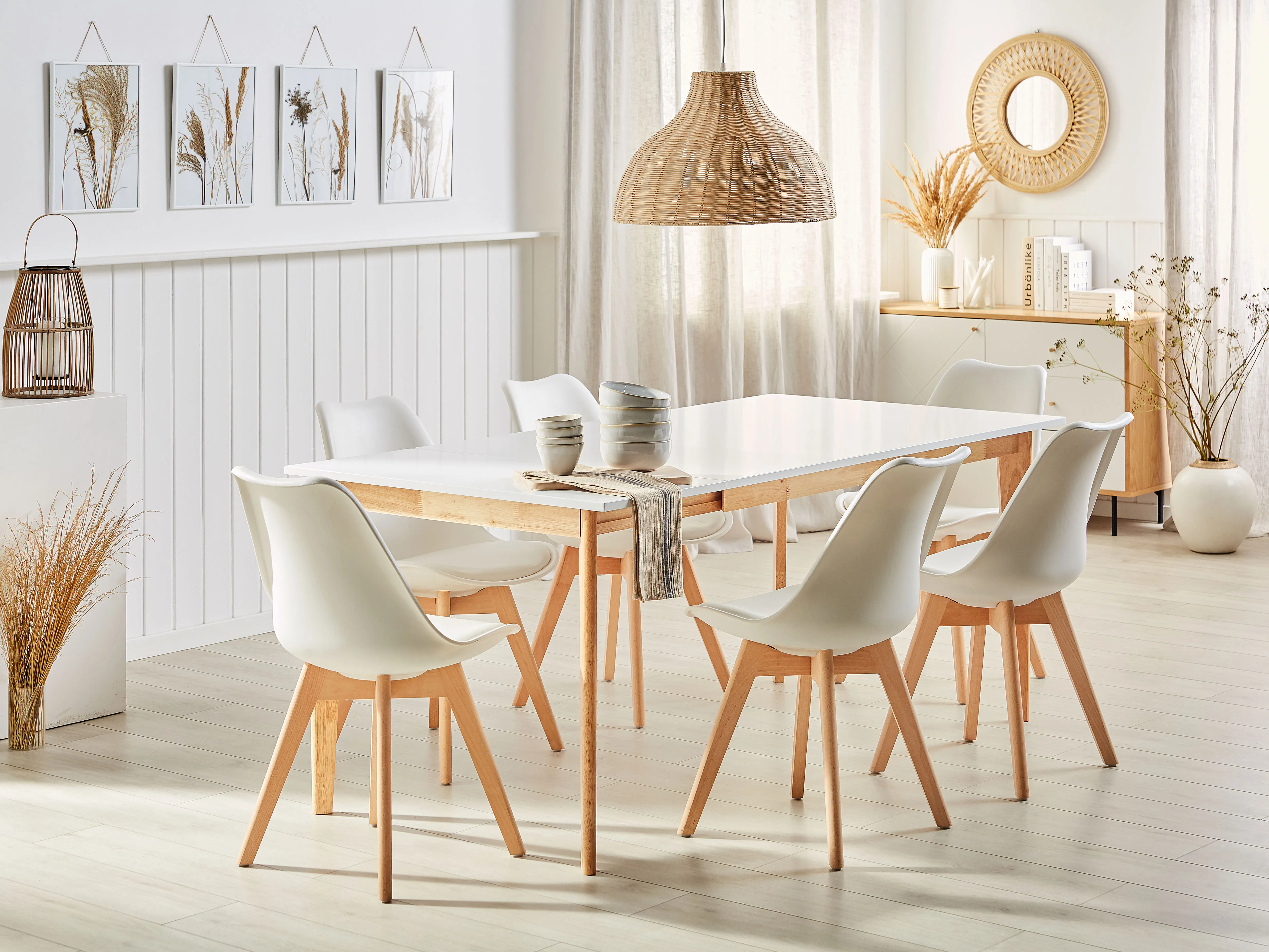 Extending Dining Table SOLA White 140/180 cm 90 cm
