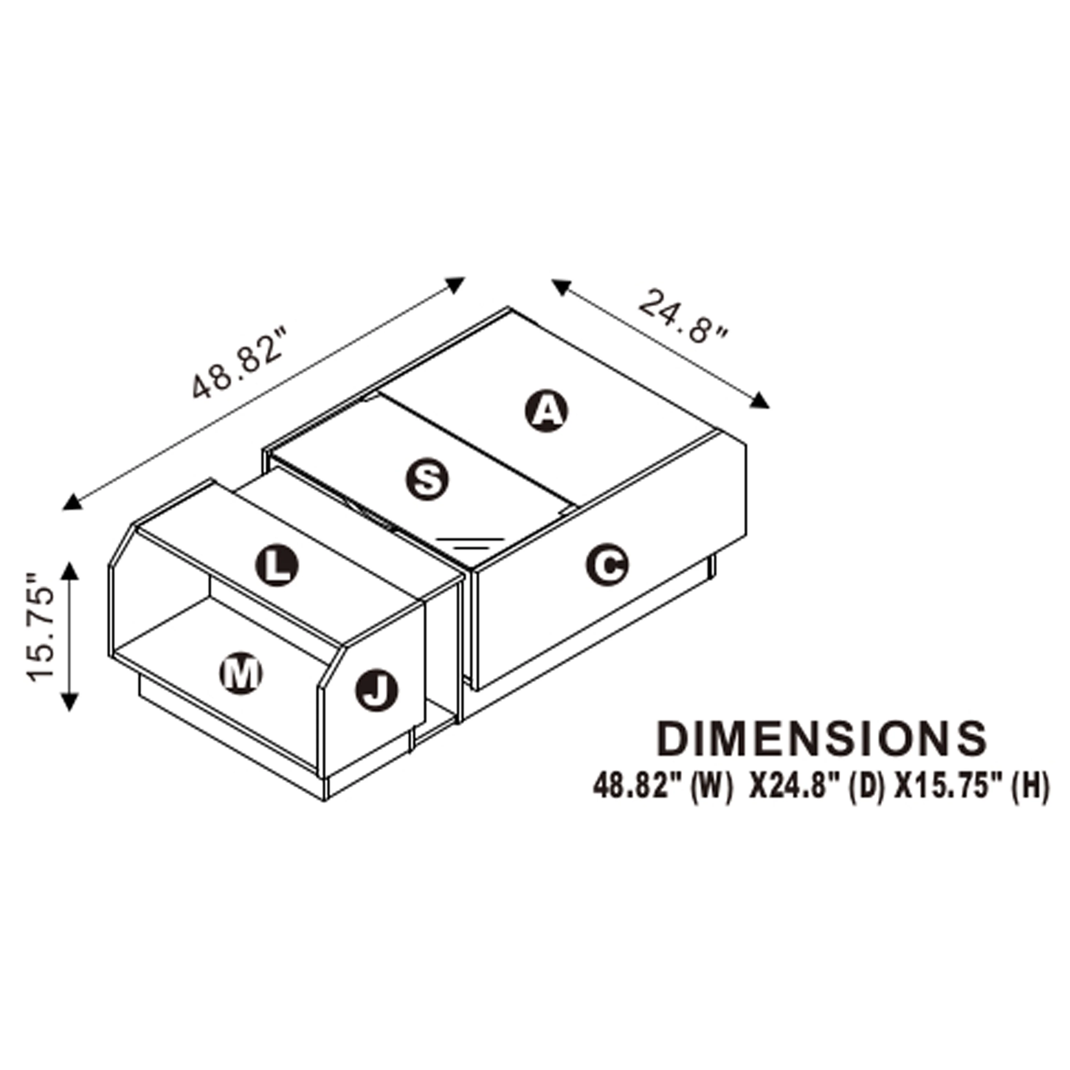 Podd Contemporary White 49-inch 3-Shelf Coffee Table by Furniture of America