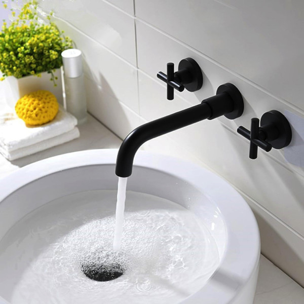 Bateria umywalkowa podtynkowa WEZER VAL10-10-BLACK