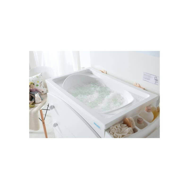 NATURE - Commode baignoire plan à langer 4 tiroirs blanc