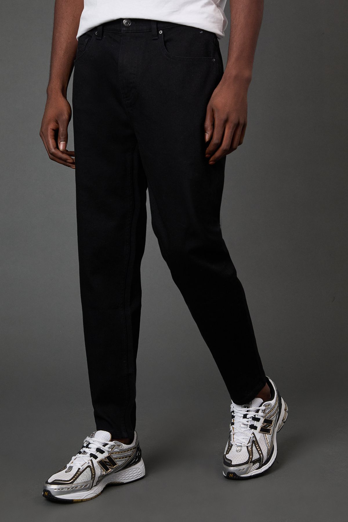 Burton Black Stretch Tapered Fit Jeans