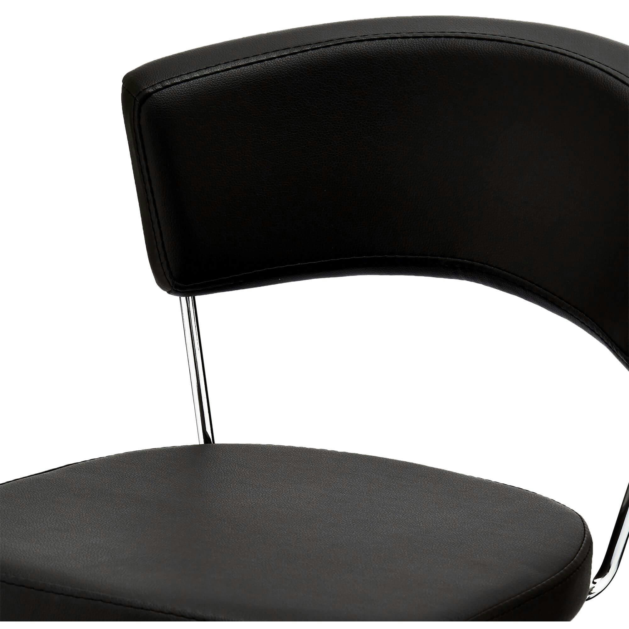 PREBEN - Lot de 2 chaise de bar en simili noir H80