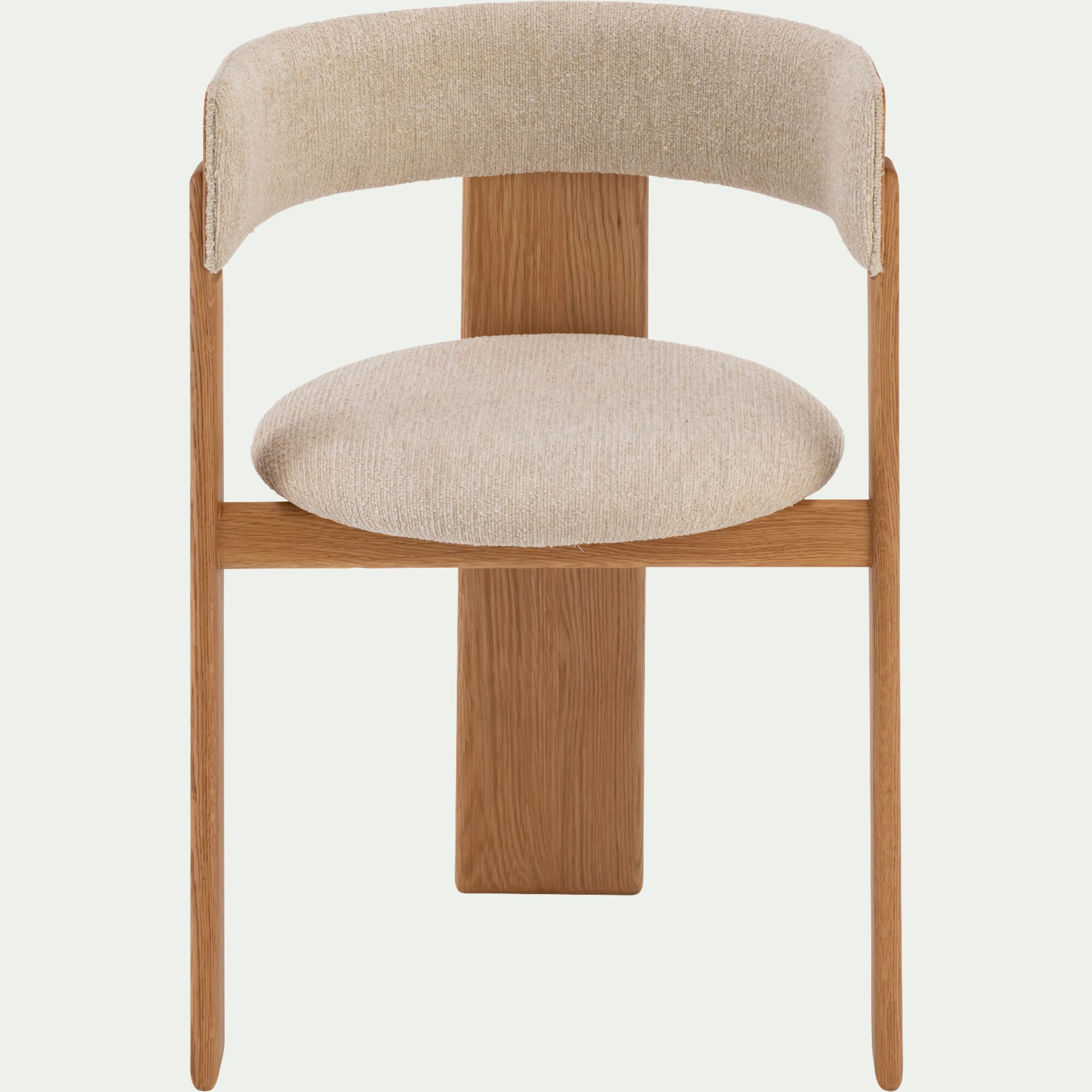 ADONIA - Chaise en tissu bouclette avec accoudoirs - blanc