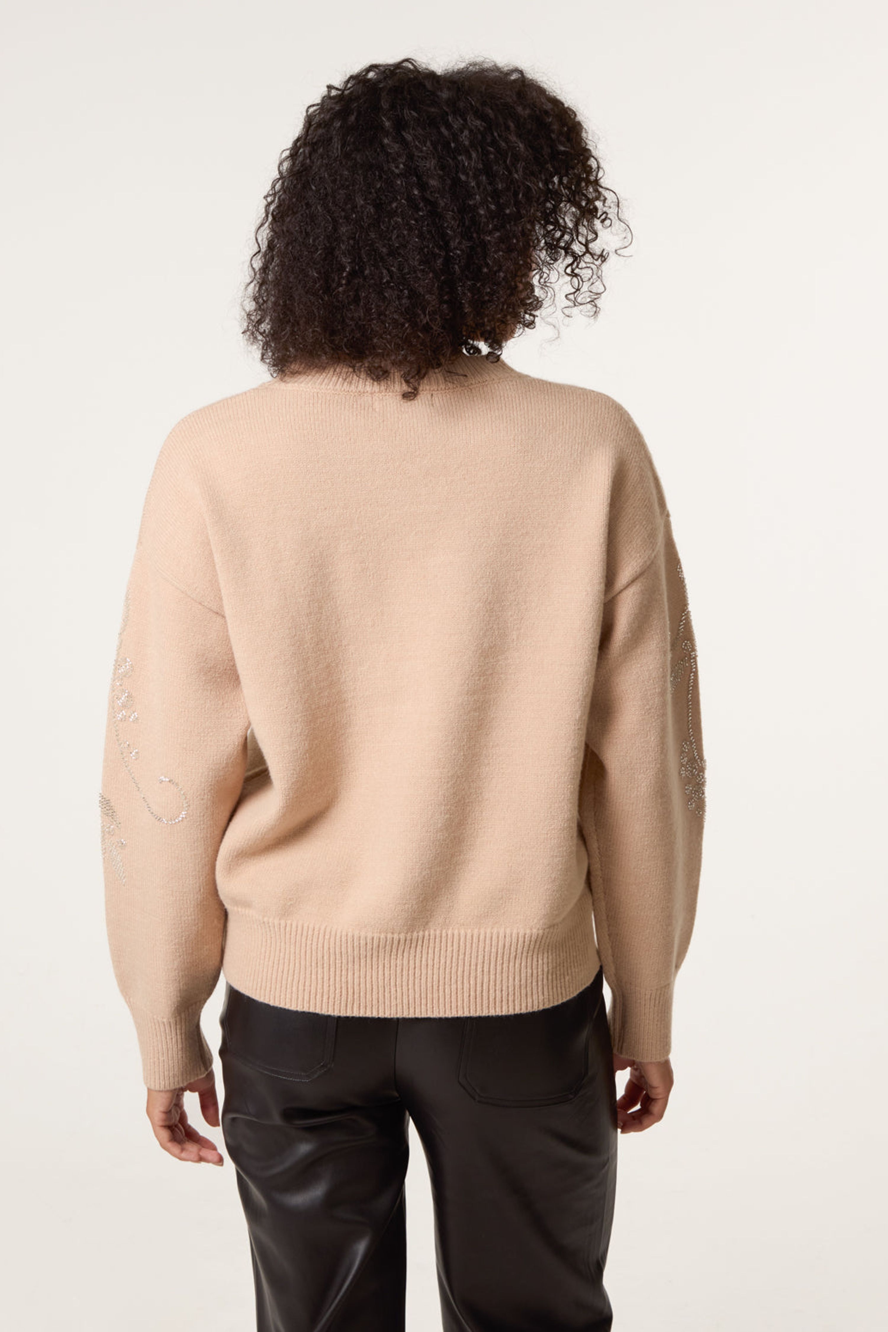 Blue Vanilla Taupe Sparkling Sequins Jumper
