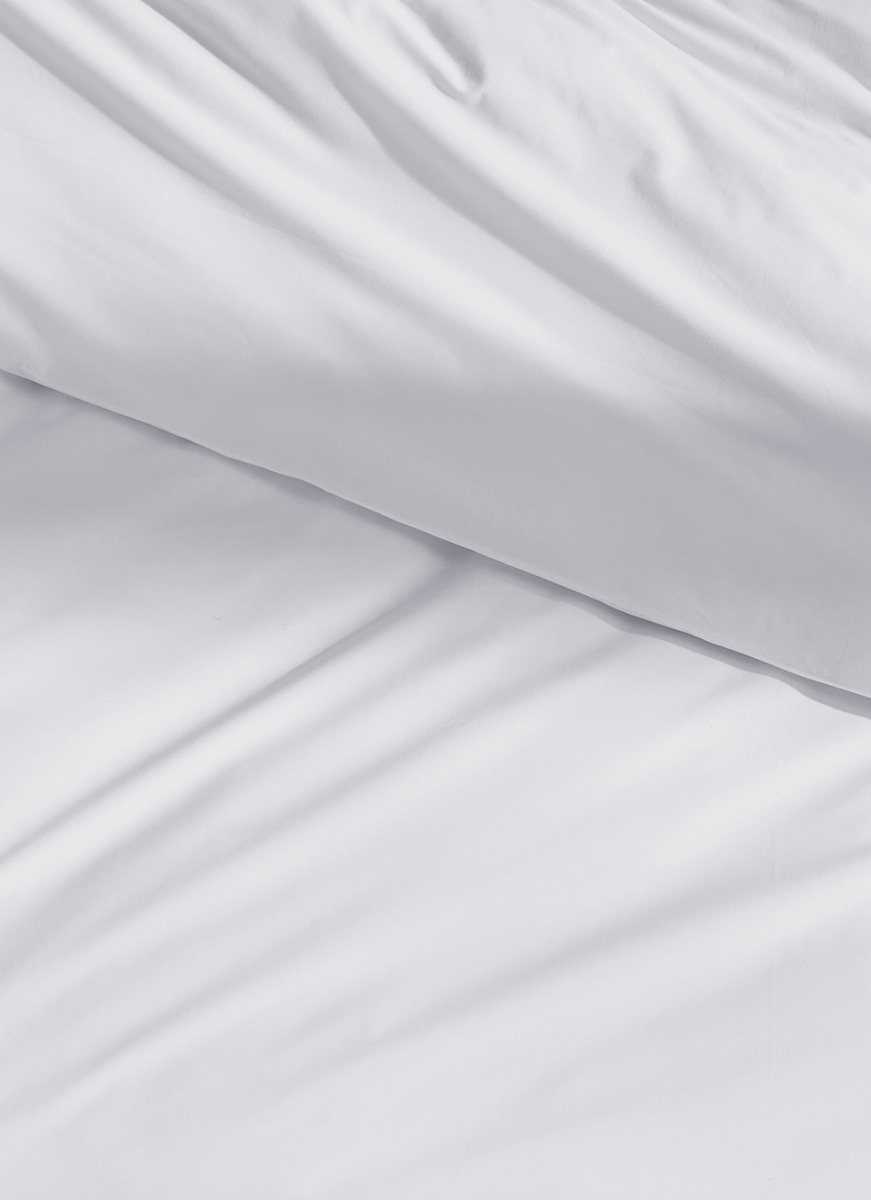 HOUSSE DE COUETTE UNIE EN PERCALE DE COTON BLANC