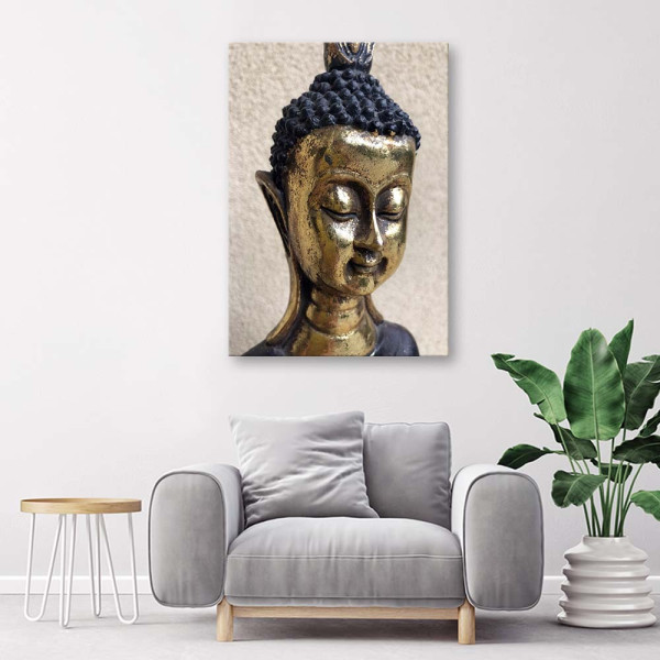 Feeby Obraz na płótnie Głowa złotego Buddy 40x60