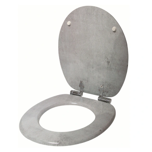 WC-Sitz, Breite: 37,7 cm, Holz, Beton