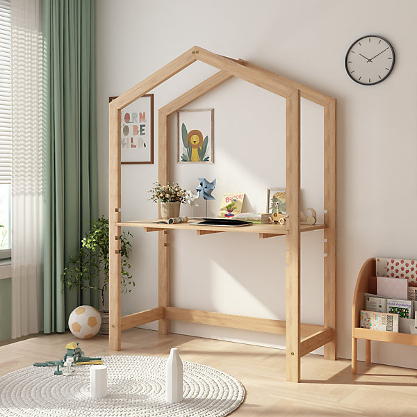 Bureau d'enfant Susaa 160 x 110 x 50 cm pin naturel en.casa
