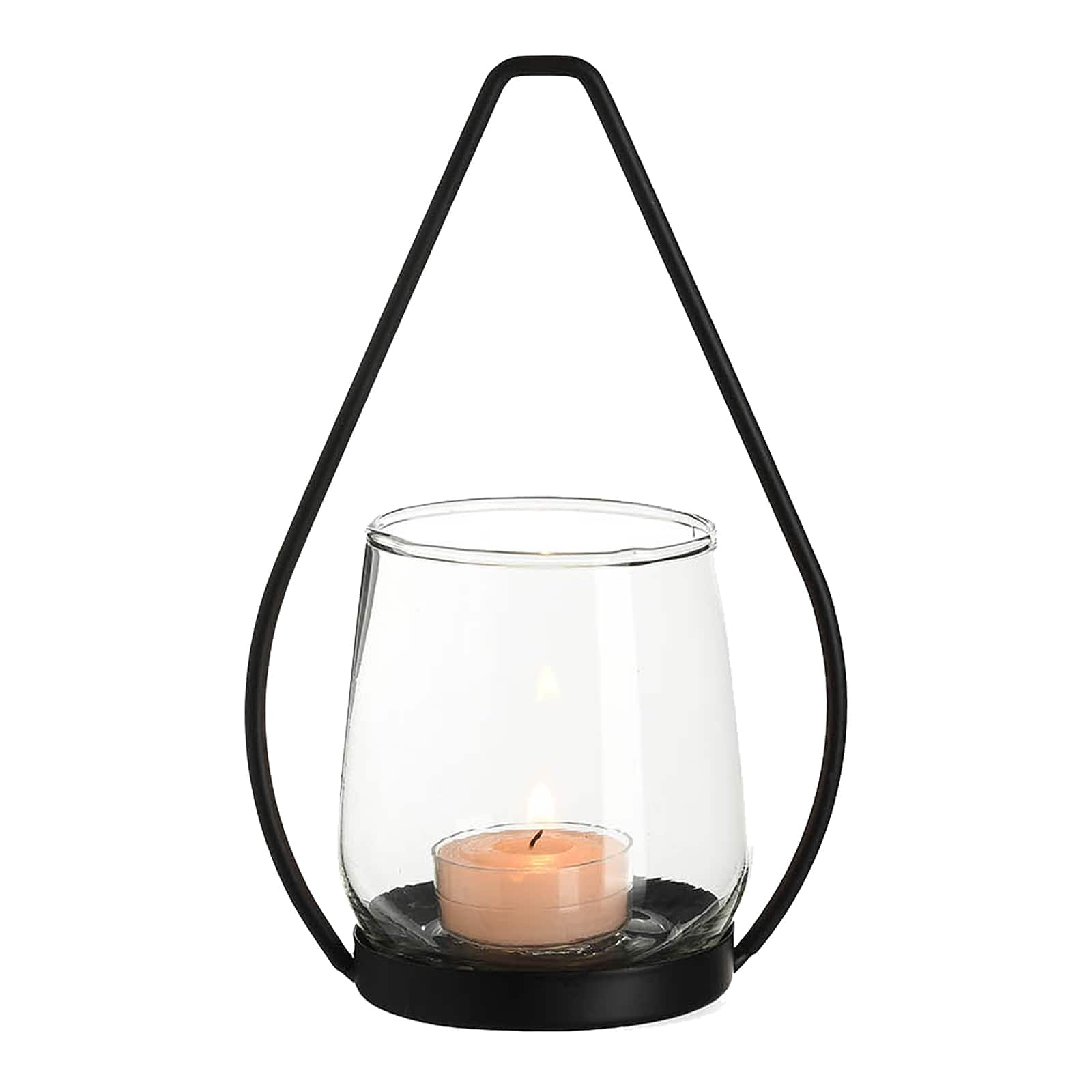 Windlicht Modern Schwarz, ⌀ 12.5 cm, H 180 mm