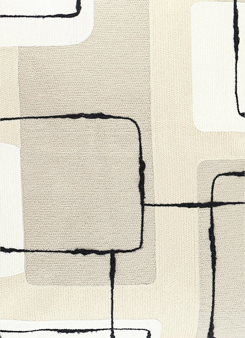 COUSSIN BRODERIESMOTIFS ABSTRAITS 45X45 BEIGE