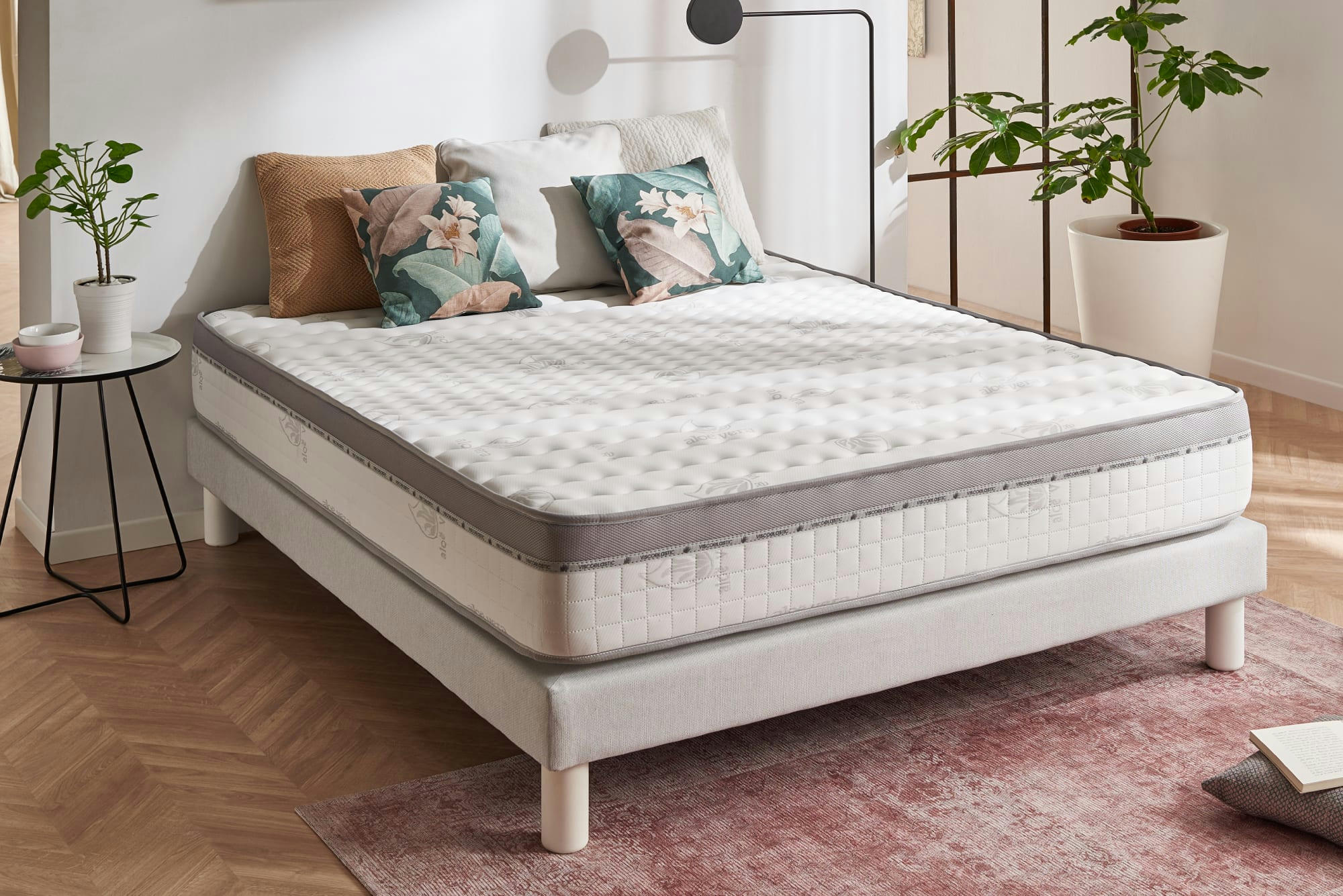 EXTRA-VISCO SP - Matelas Ressorts Ensachés 180x200 - Épais 24 cm - Mi-Ferme