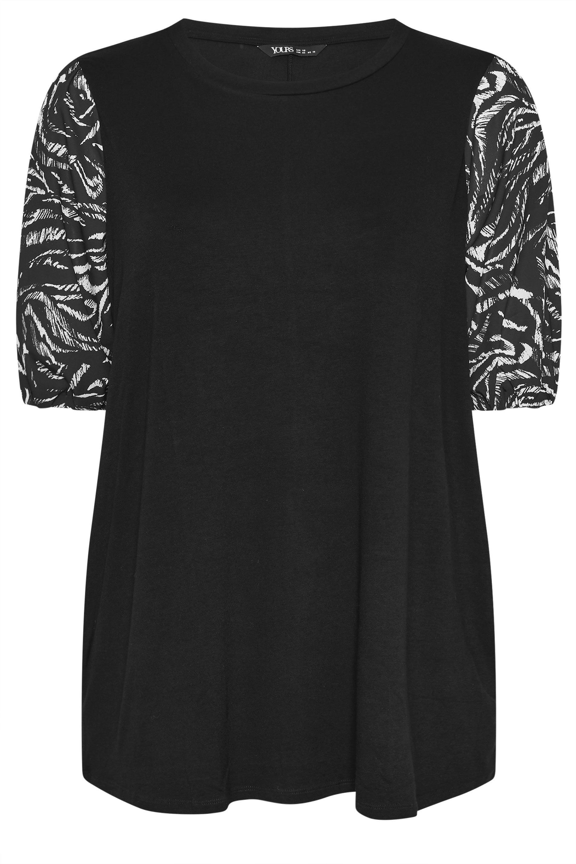 Yours Animal Print Sleeve Top