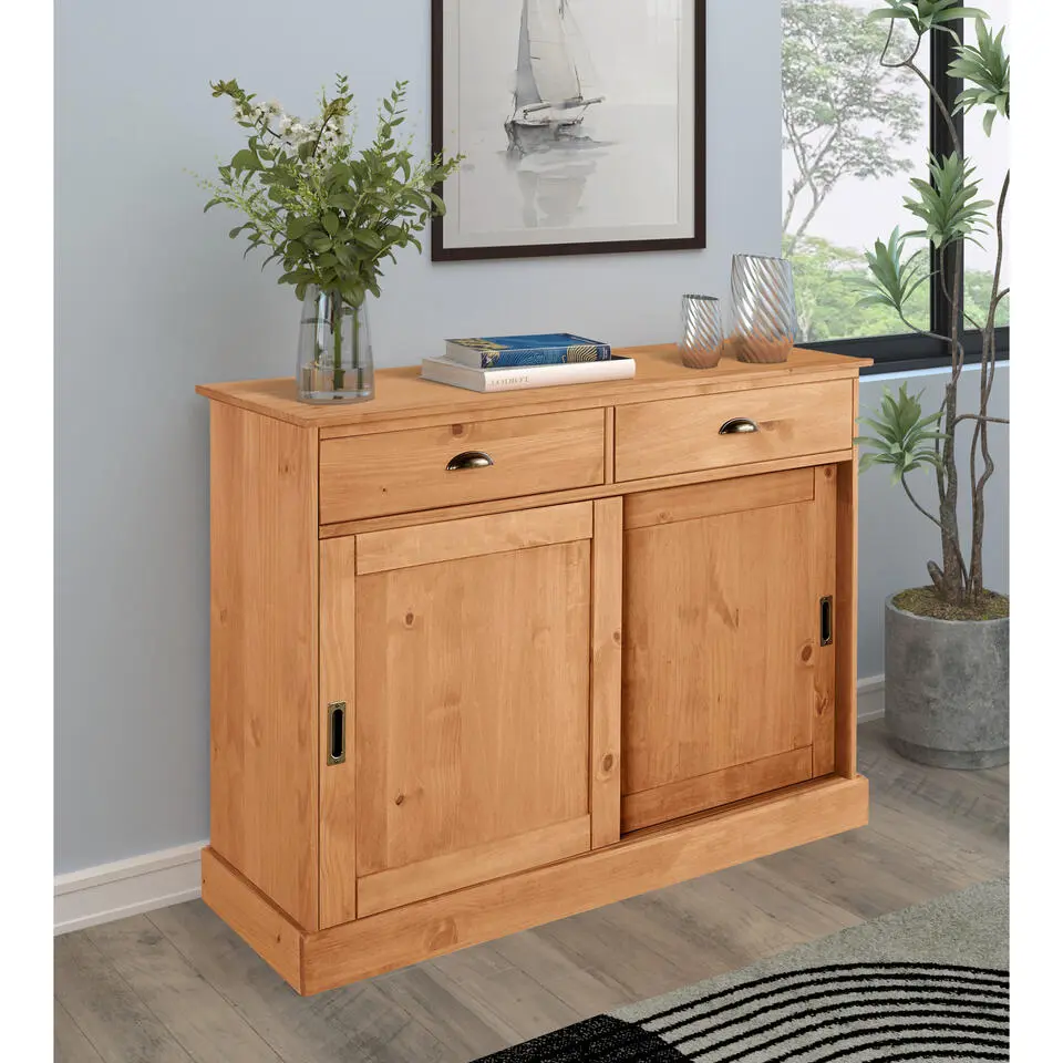 Harry - Dressoir met 2 deuren en 2 laden in natuurlijk grenen