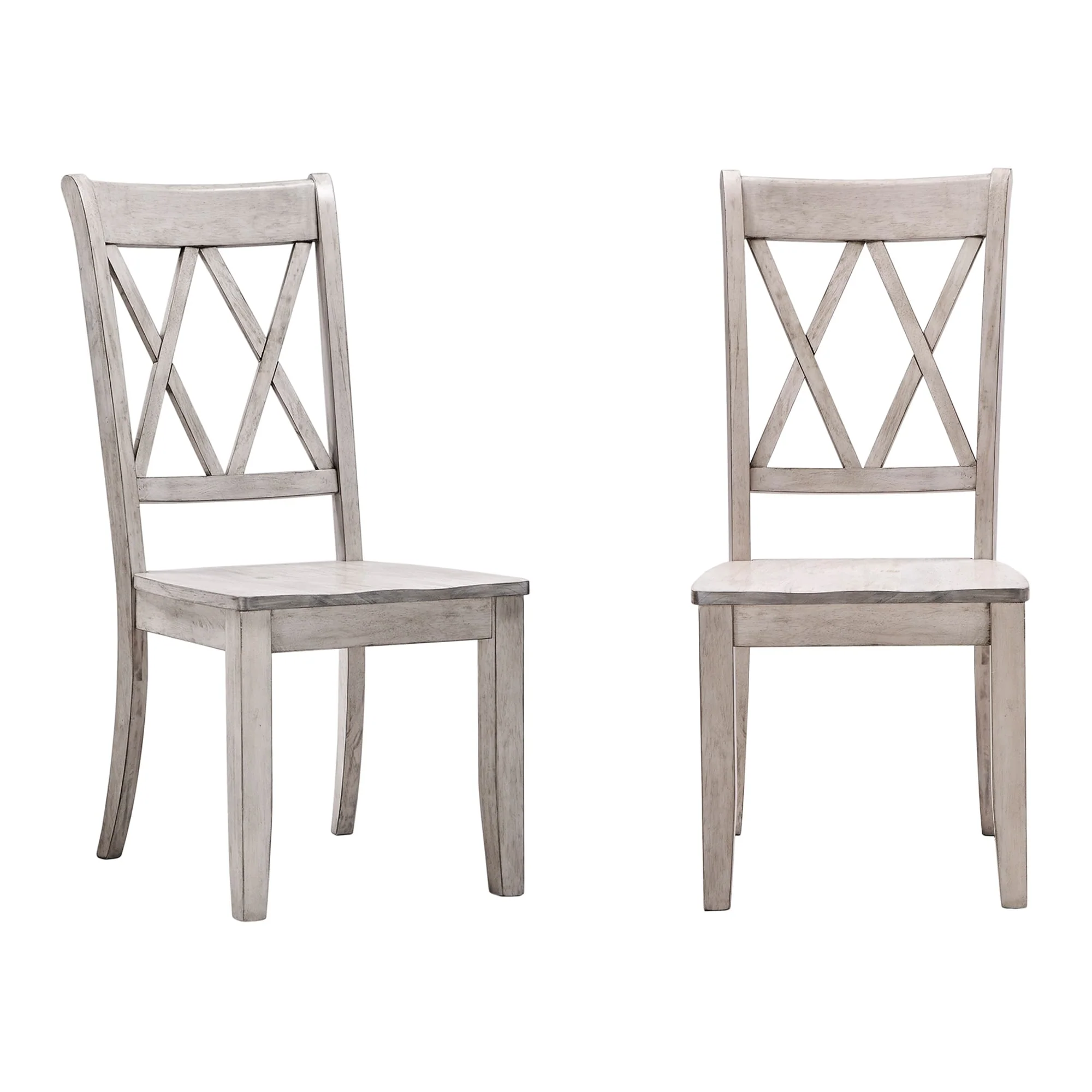 Ronda Double X Back Wood Dining Chairs (Set of 2)