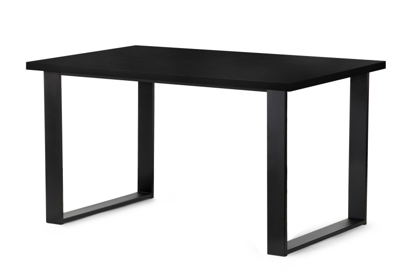 KONSIMO CETO Stół rozkładany loftowy, czarny mat, dł. 150-190 cm