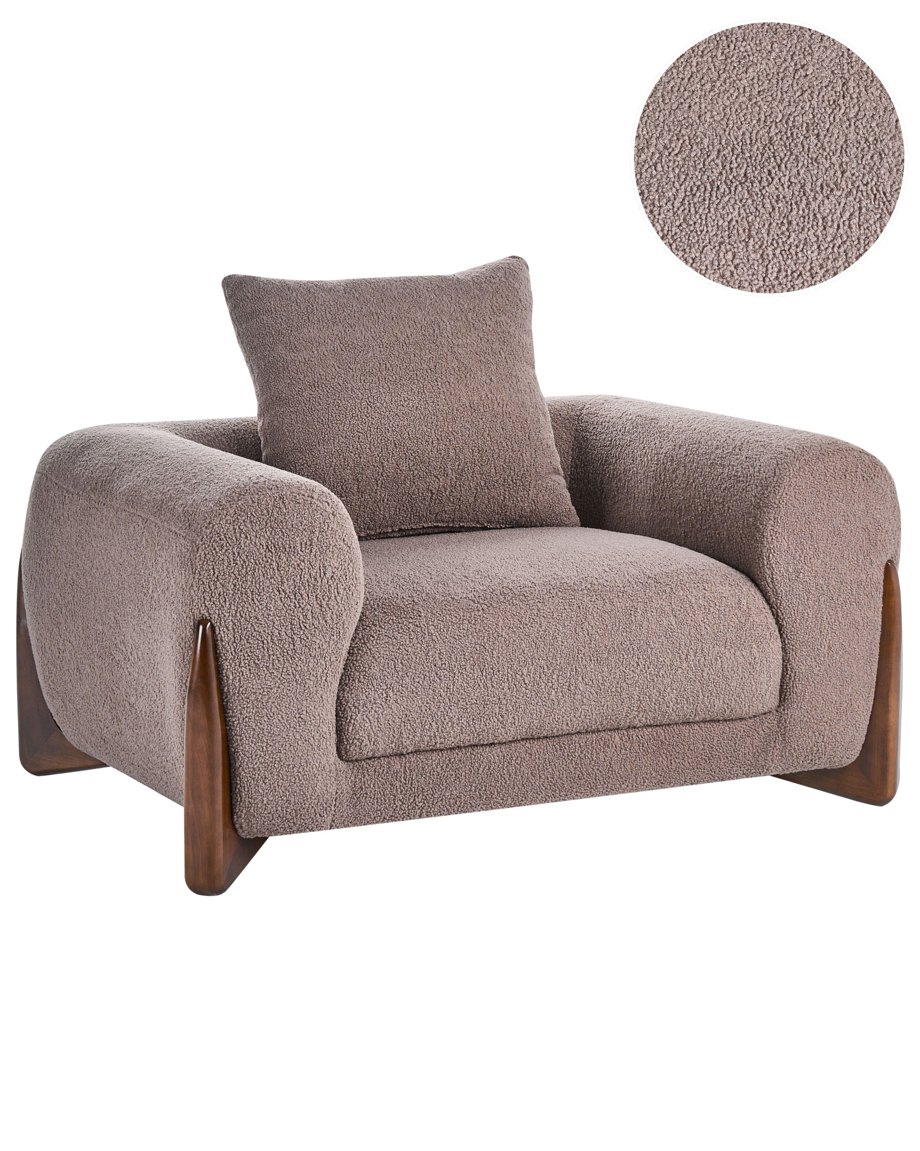 Armchair VINLIDEN Boucle Brown