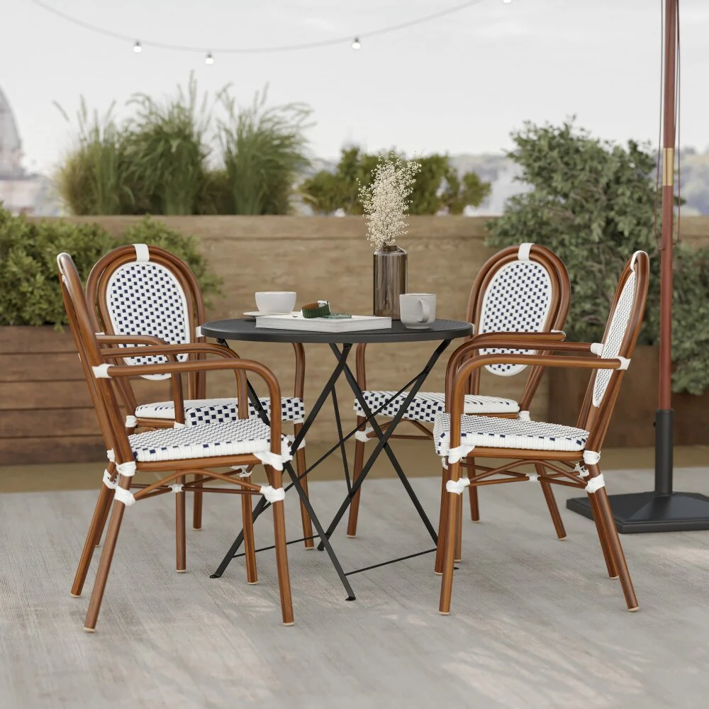 Stacking Bistro Chairs with Metal Frames