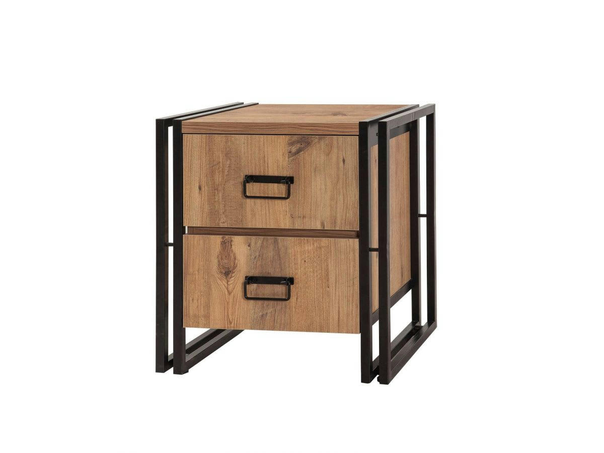 TENGA - TENGA - Table de chevet Pin Atlantique Noir