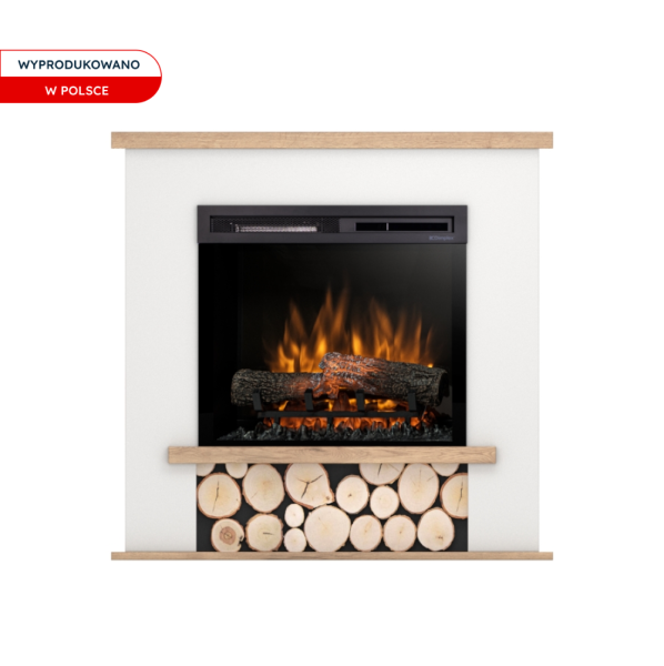 Kominek elektryczny wolnostojący 1400W 23" XHD grzewczy biały Warmtec Tula