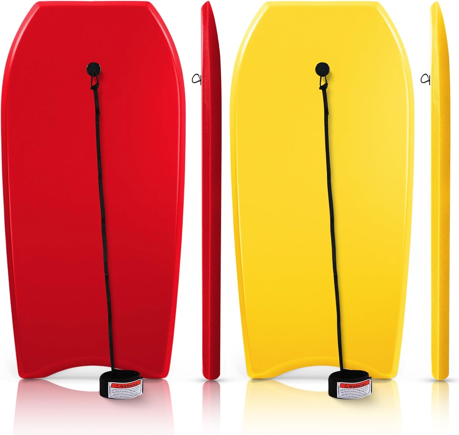 MiniInflat 2 Pack Bodyboard for Beach Lightweight Surfboards with EPS Core Pool Skim Boards with Rope Surfing Body Board for Adults Surfing Beach Lake Pool Water Parks