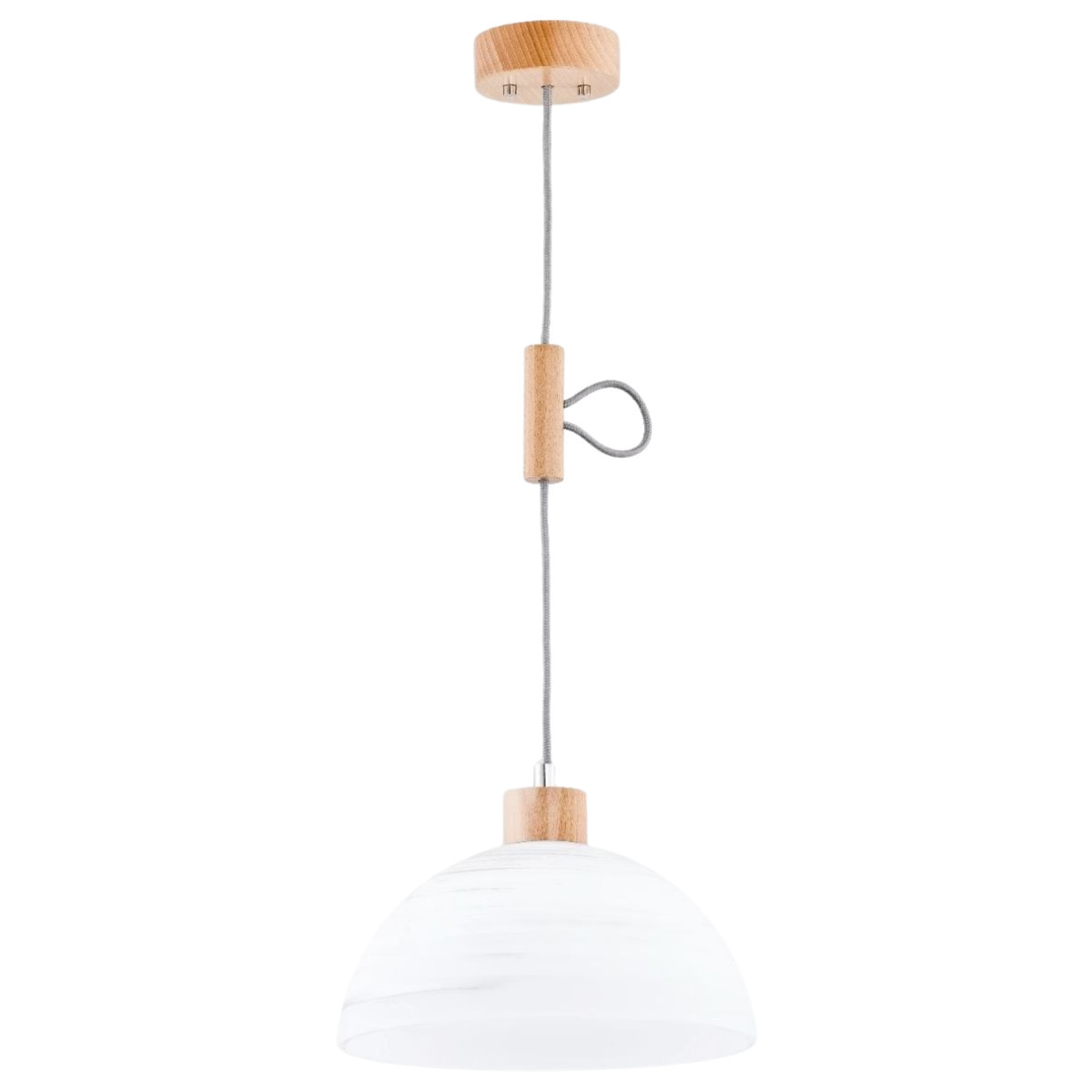 Lampa wisząca biała jasne drewno HOLIDAY 1xE27x60W wym: 90x30x30 cm Alfa