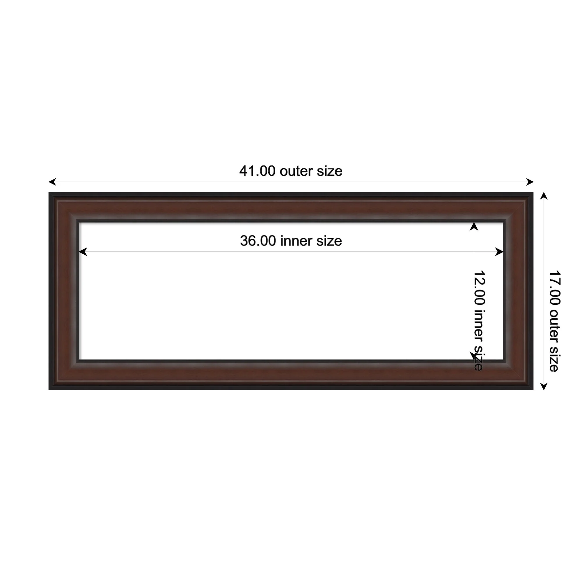 Amanti Art Harvard Walnut Framed Dry Erase Magnetic Board