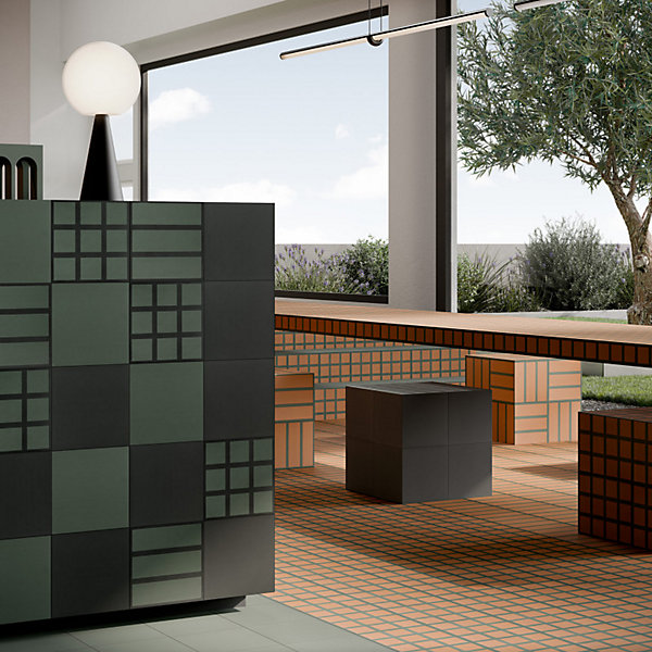 Carrelage sol / mur noir 18,6x18,6 cm Base OLTRE Nero