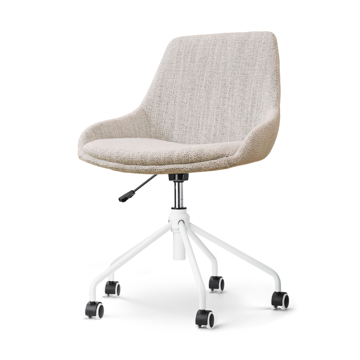 Nolon Nout-Isa Bureaustoel Beige Gemêleerd - Stof - Wit Onderstel