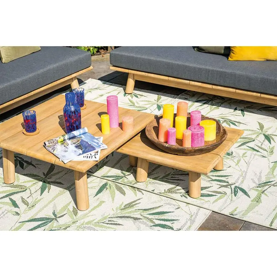 Lunar set van twee bijzettafels - acacia white wash