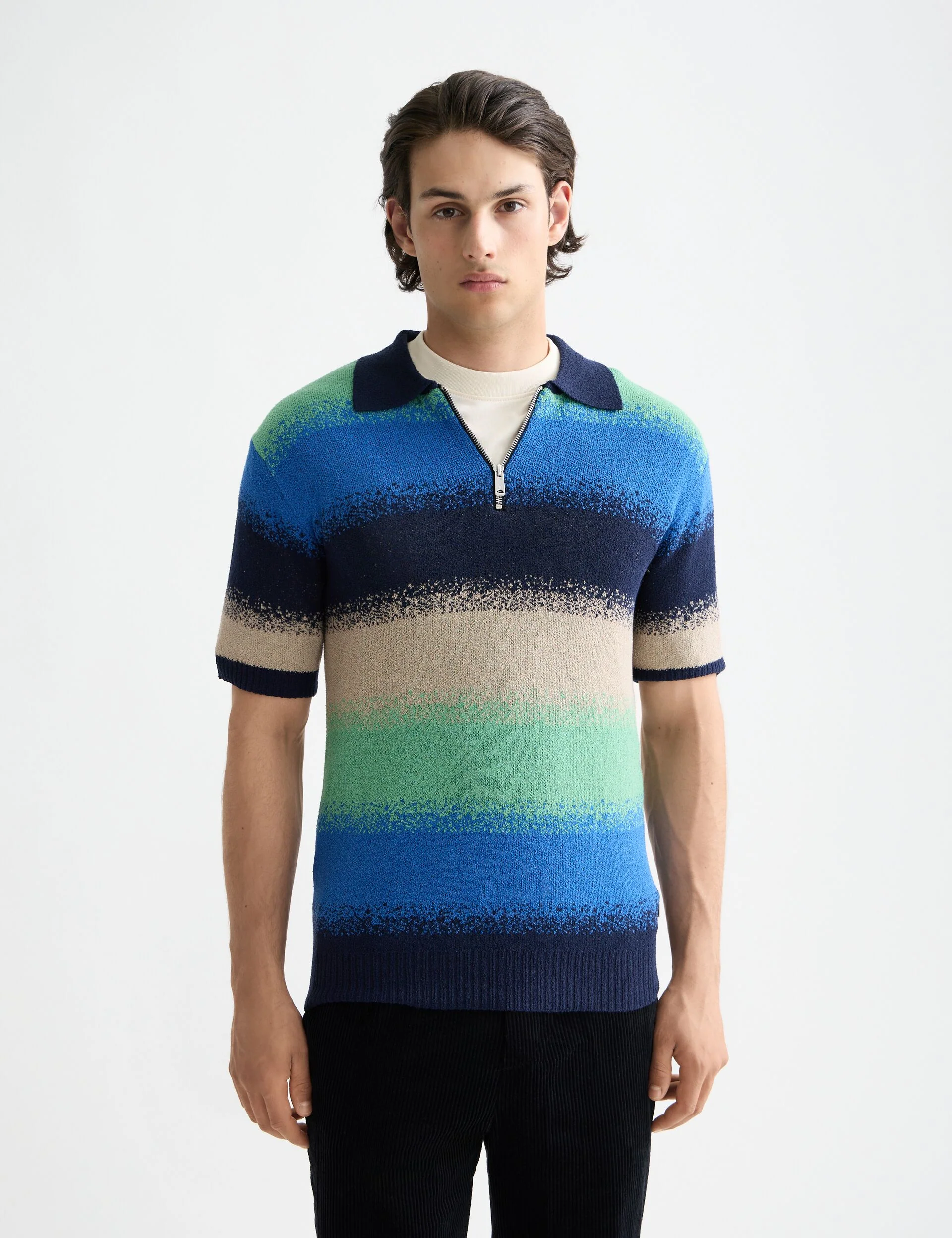 Knitted degrade polo