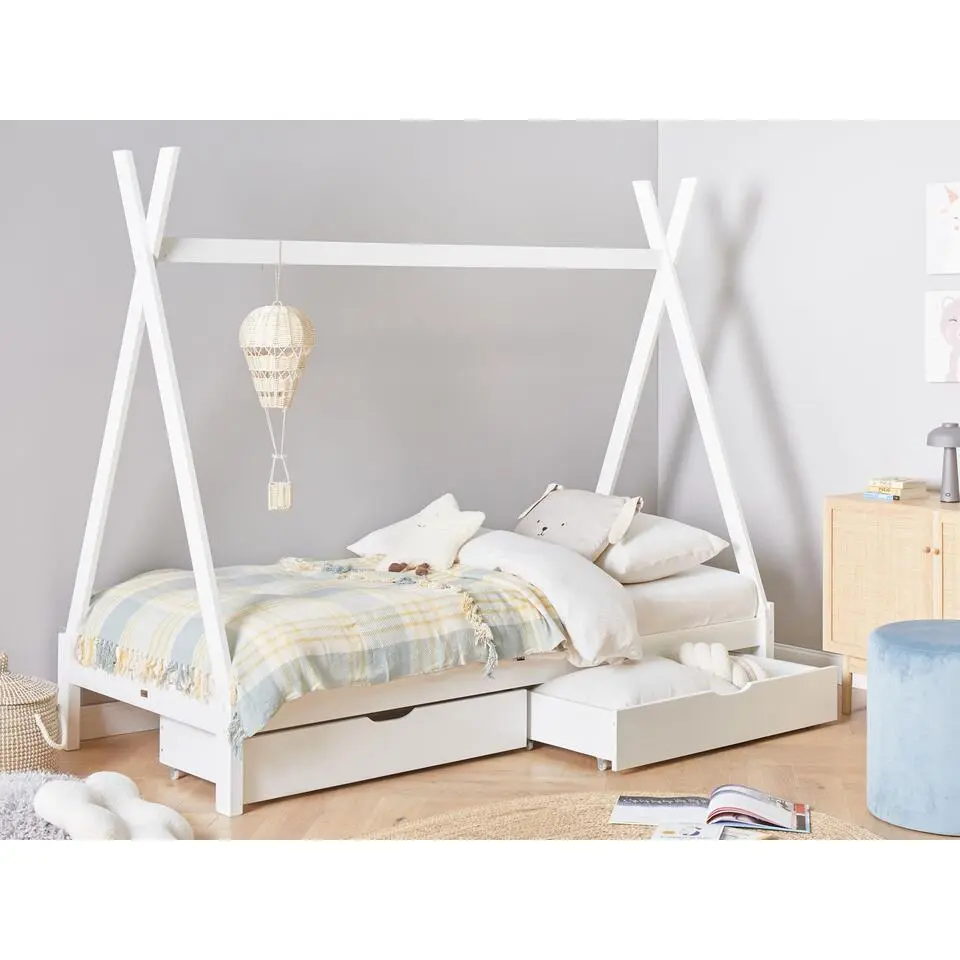 CRONAT - Opberglades voor bed - Wit - Grenenhout