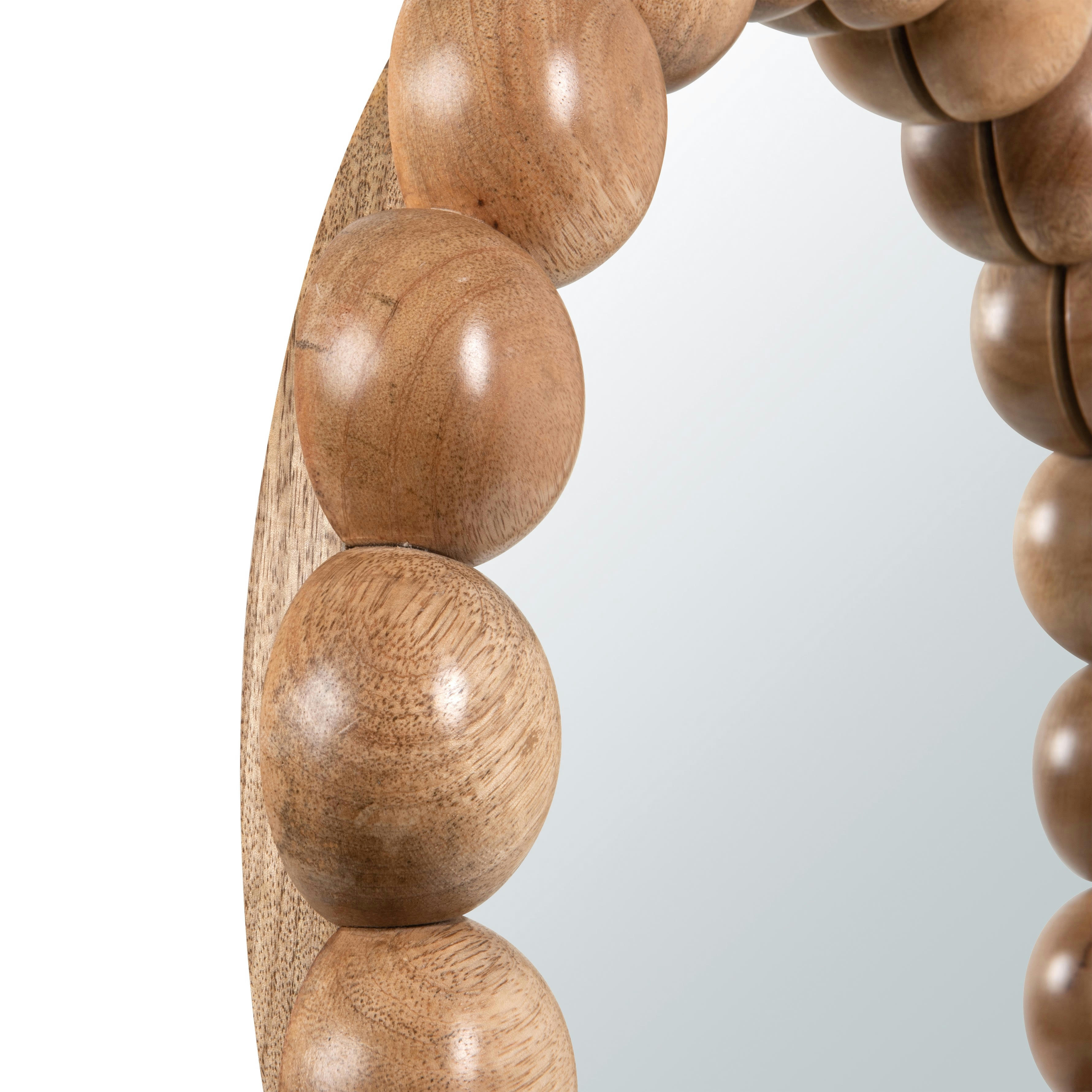 AUGUSTO - Miroir rond en bois de manguier marron D53