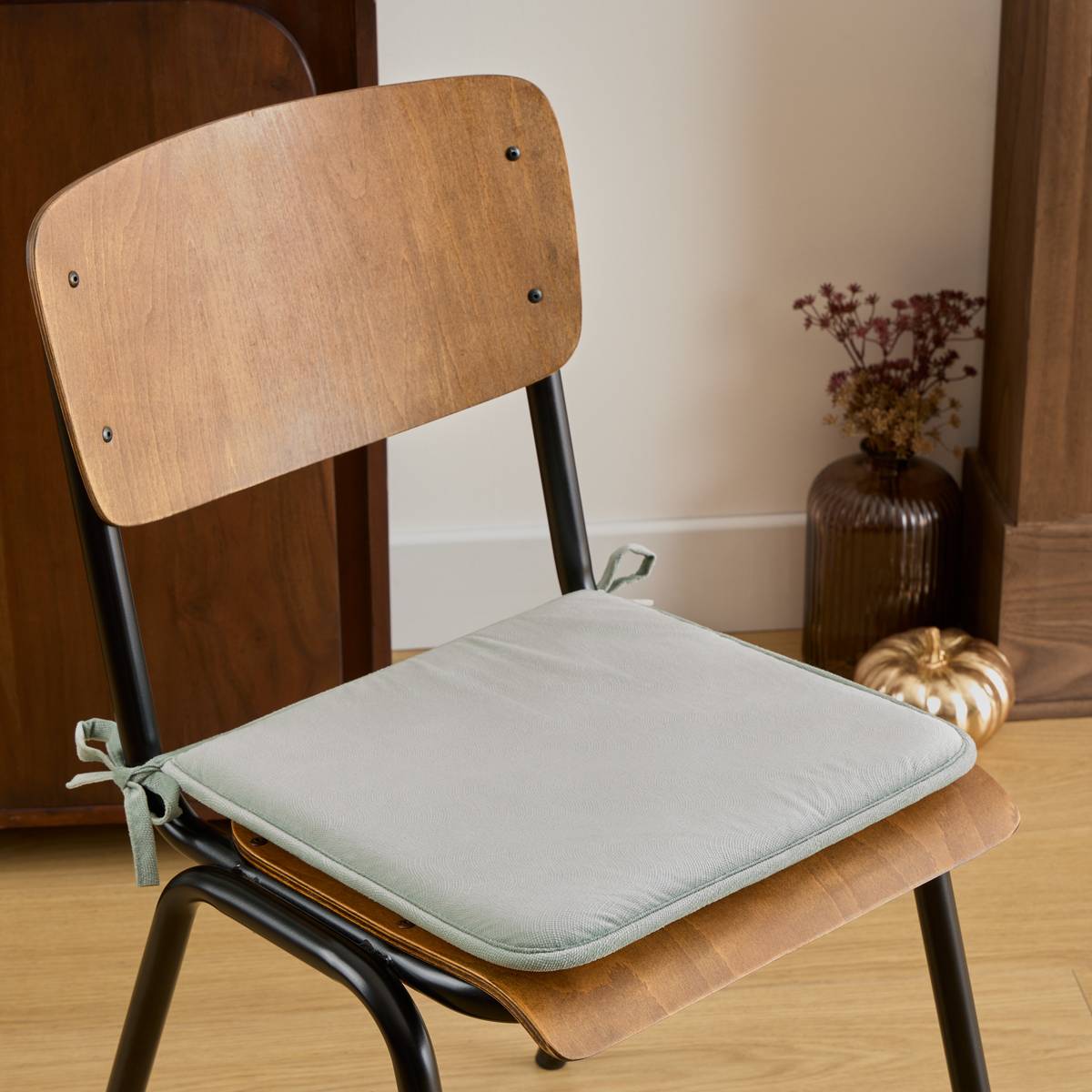 Chair cushion "Lilou" Celadon Green, 38x38 cm
