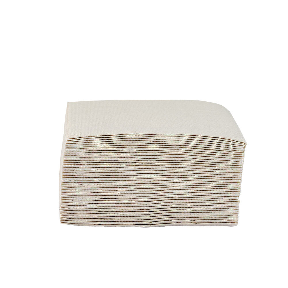 Serviette cocktail carrée blanc lin 2 plis en papier x40