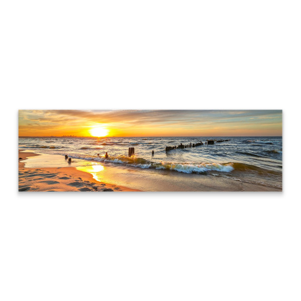 Obraz Panoramiczny Zachód Słońca Nad Bałtykiem 145x45cm