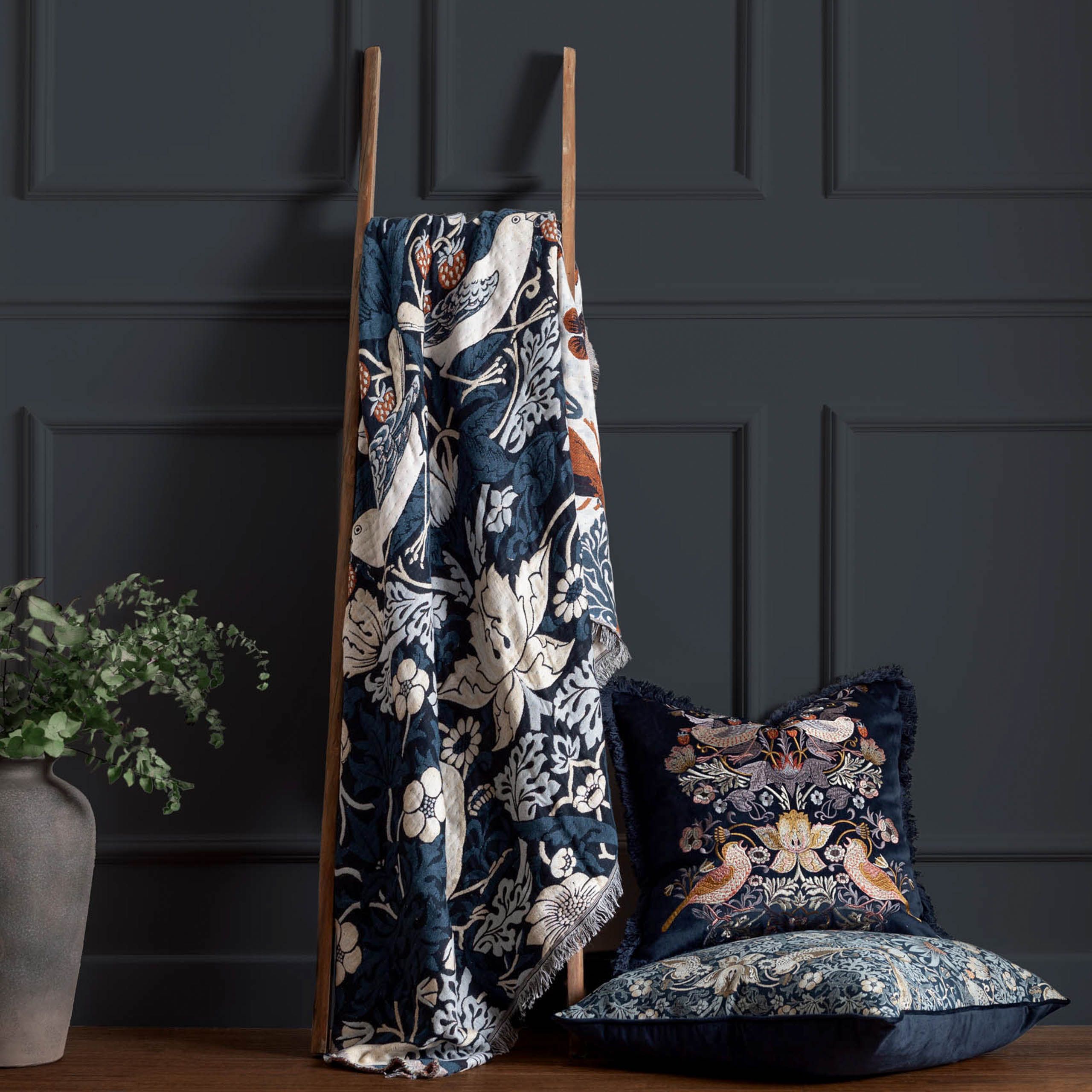 Morris & Co Strawberry Thief Jacquard Throw