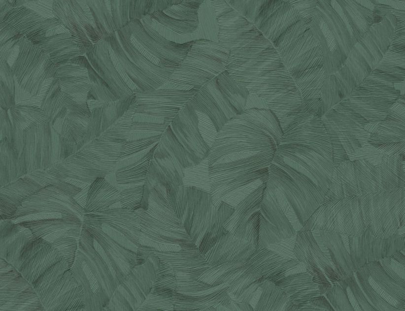 Vliestapete Tropical Blätter Dunkelgrün