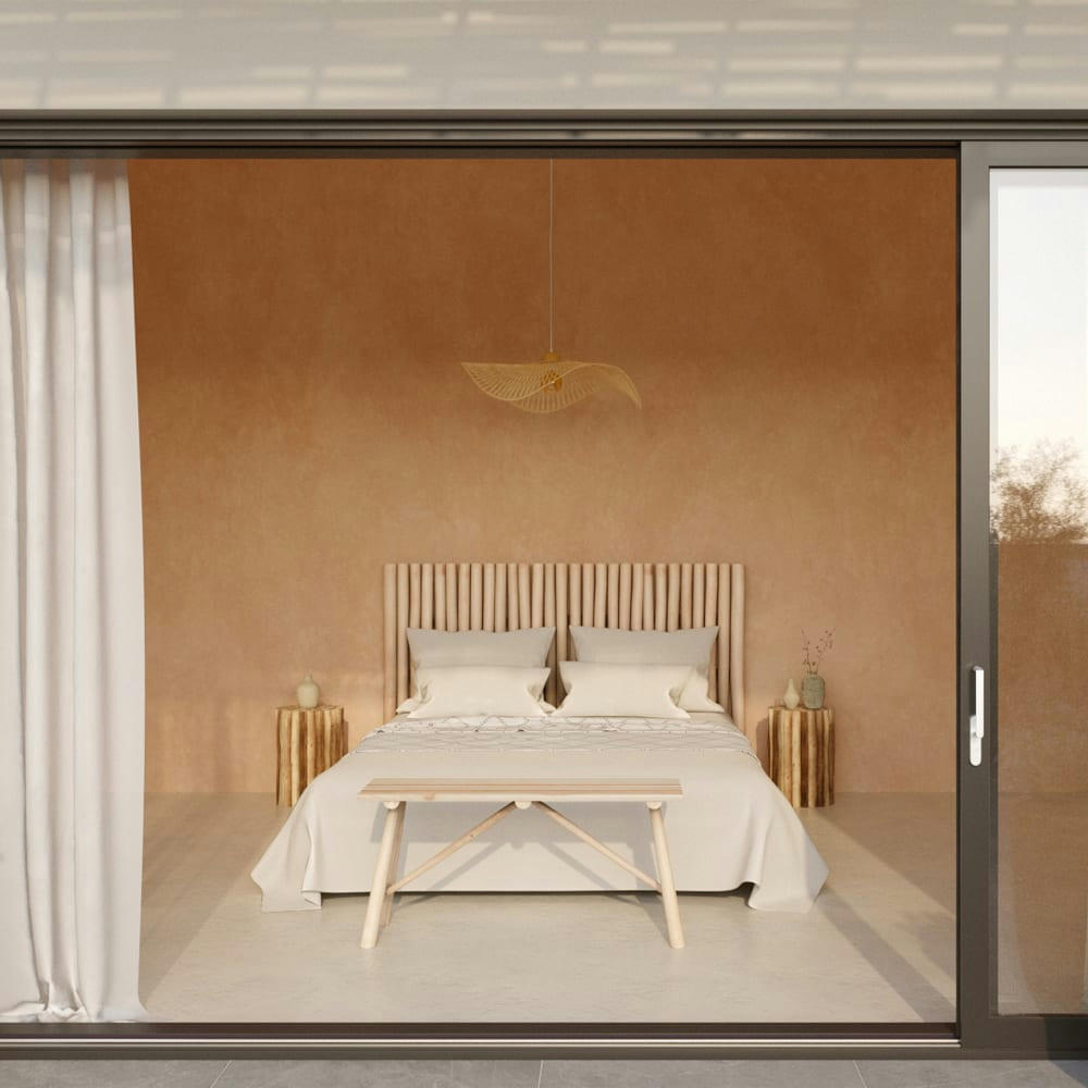 IMANI - Tête de lit 140 cm en branche de teck