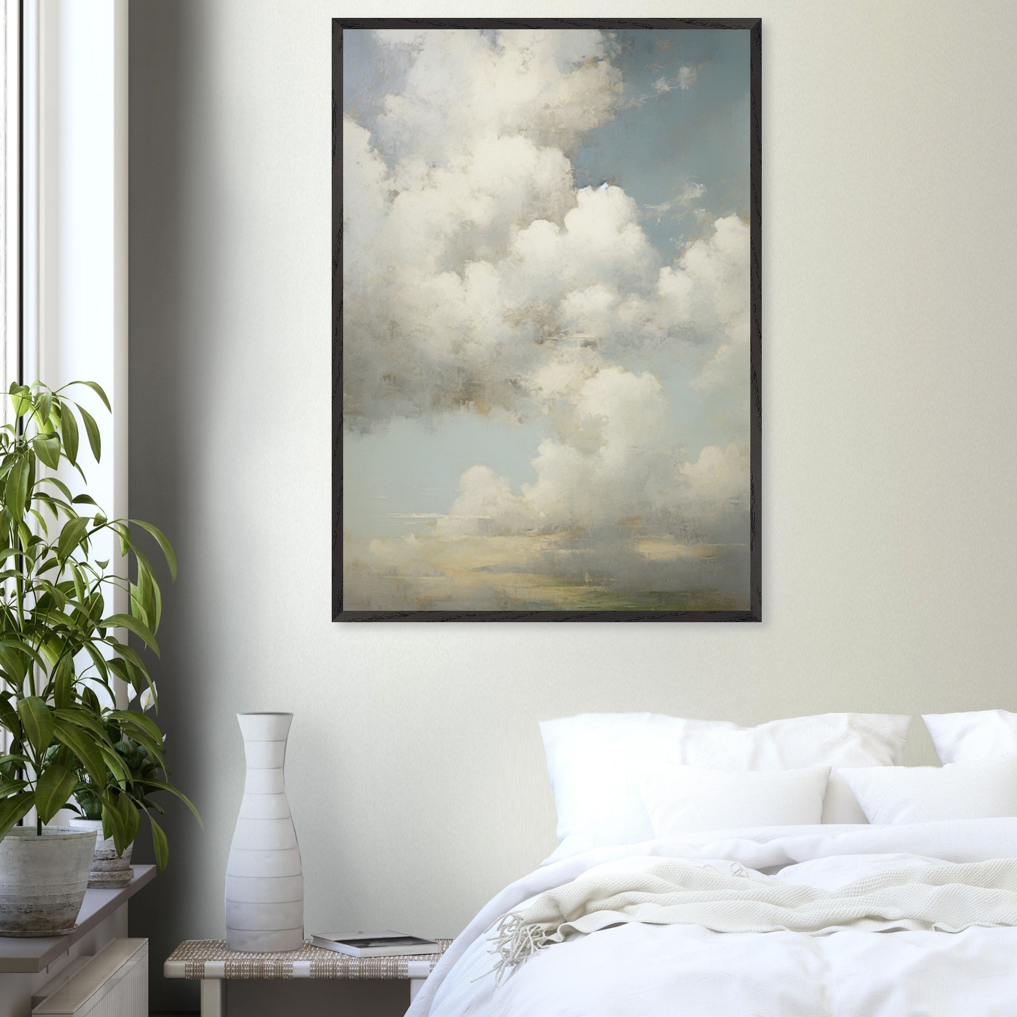 Artfulprints Poster The clouds  - 70x100 cm - Wit