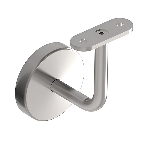 2 x Support mural fixe - Main courante plate - Platine 3 trous fraisés   CACHE -Inox 304