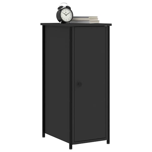 NNEVL Bedside Cabinets 2 pcs Black 32x42x80 cm Engineered Wood