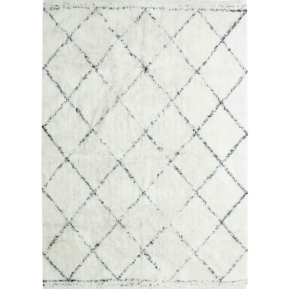 BERBERE - Tapis berbère en coton motifs losanges écru naturel 120x170