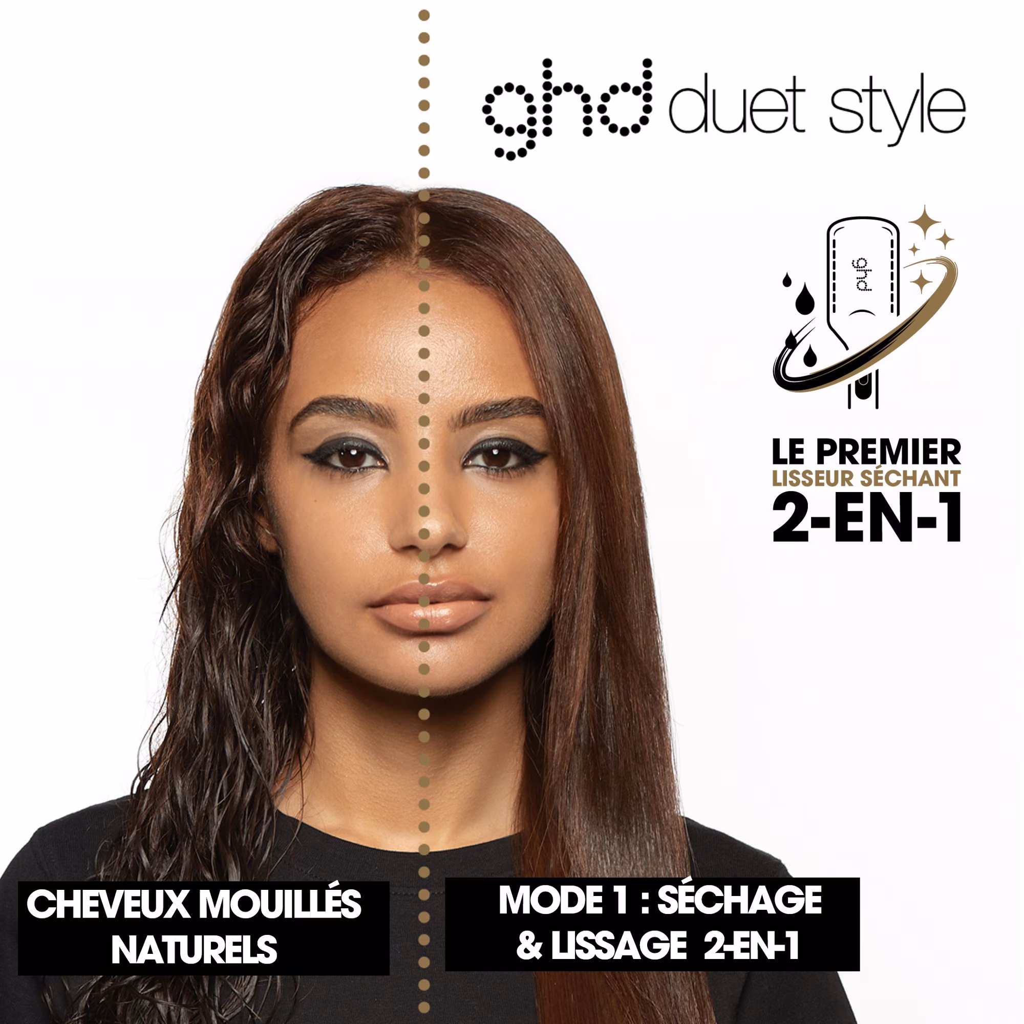 DUET STYLELisseur séchant 2-en-1 - noir
