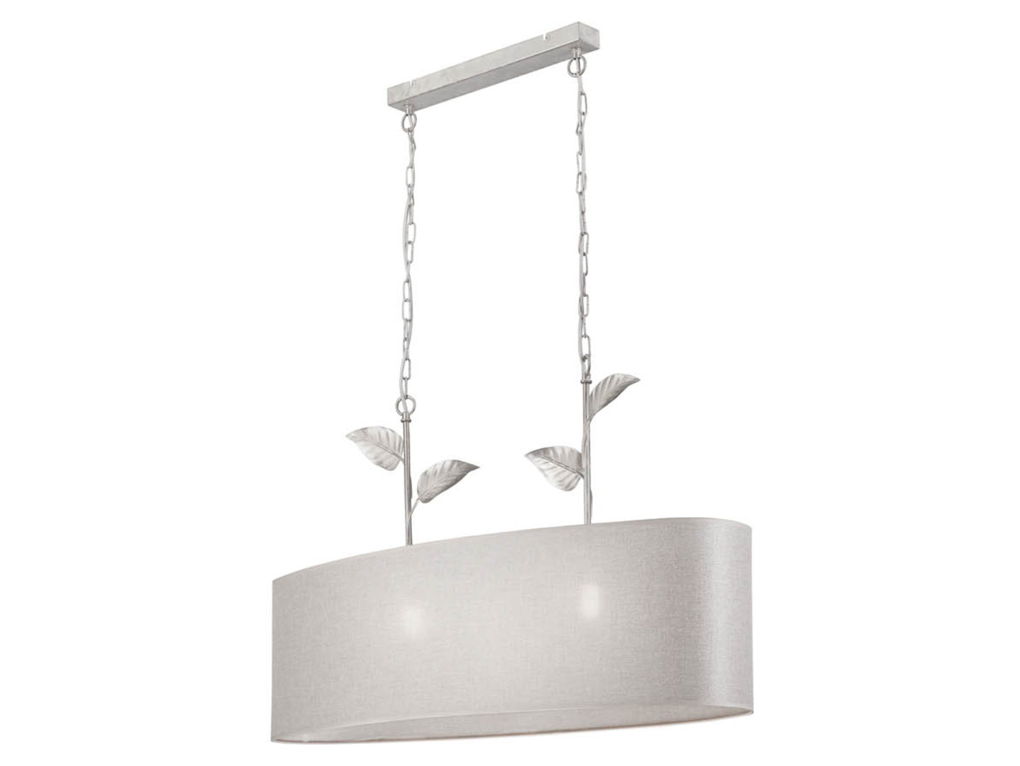 Lampa wisząca Noemi 2-punktowa tkaninowa srebrna