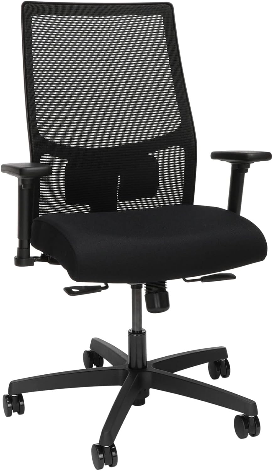 Bundle of HON Office Desk Chair Ignition 2.0 - Ergonomic Desk Chair, Home Office Chairs, Adjustable Lumbar & Armrests, Black + Carpet Chair Mat (36” x 48”)