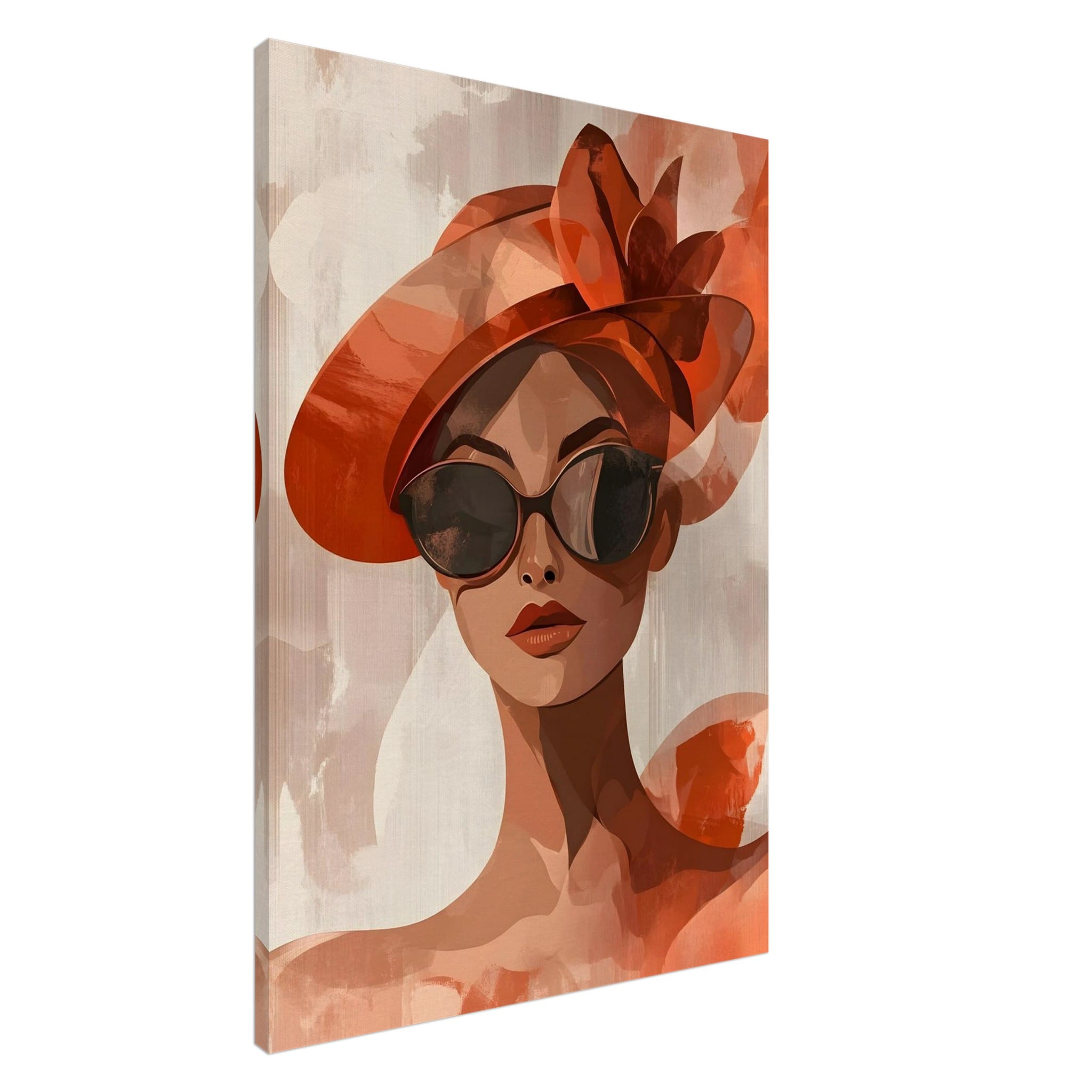 Artfulprints Canvas Timeless fashion portrait canvas - 75x100 cm - beige
