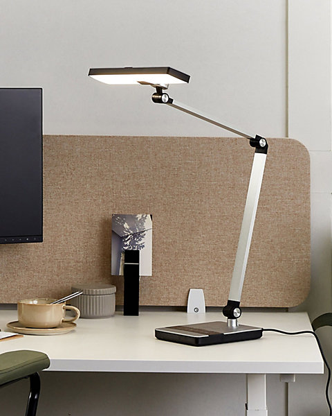 Lampe de bureau LED LACERTA Avec chargeur sans fil Métal Argenté