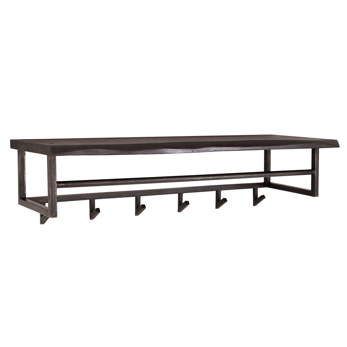 Giga Meubel Kapstok Yucon - Zwart Metaal - 6 Haken - 100x30x27cm